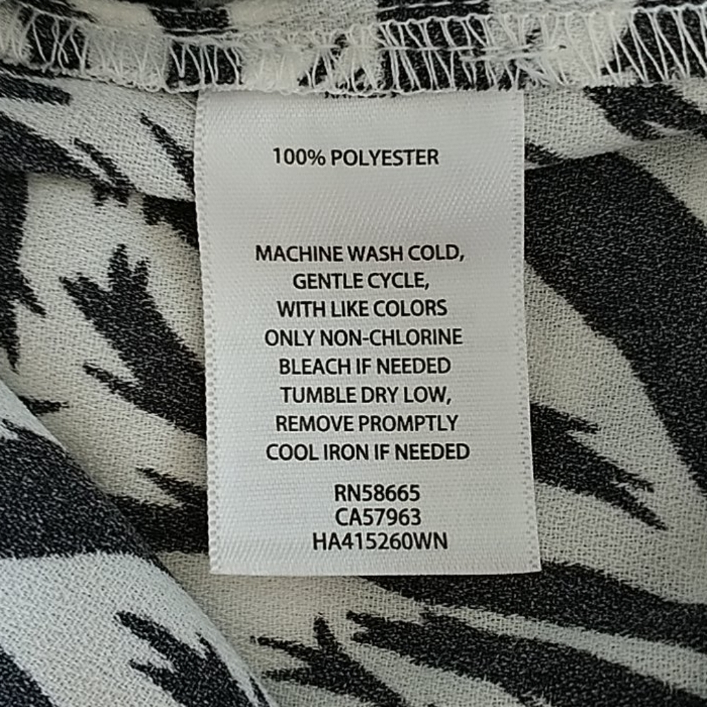 Halogen Ivory Black Feather Tiger Shirt 1x - Picture 11 of 11